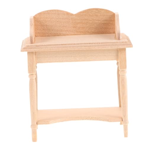 MOLUCKFU 1/12 Maßstab Miniatur Sekretär Tisch Holz Gefertigt Studie Schreibtisch Für Puppenhaus von MOLUCKFU