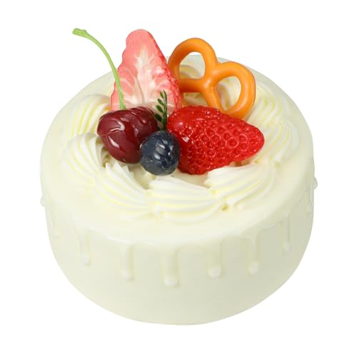 MOLUCKFU Realistisches Kunstkuchen Modell Blaubeer Design Künstliche Geburtstagstorte Deko Foto Requisite für Shop Schaufenster Hochzeit Party Wohnkultur von MOLUCKFU