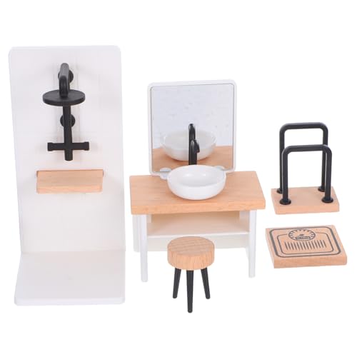 MOLUCKFU Realistisches Miniatur Waschbecken Duschraum Hocker und Handtuchhalter DIY Badezimmeraccessoires für Kreative Spielwelten MOLUCKFU Realistisches Miniatur Waschbecken Duschraum Hocker und Handtuchhalter DIY Badezimmeraccessoires für Kreative Spielwelten von MOLUCKFU
