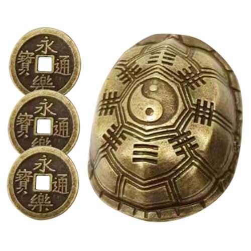 MOLUCKFU Retro Messing Schildkrötenpanzer Dekoration Handgefertigtes Wohnaccessoire für Glück und Feng Shui Vielseitig Einsetzbar als Ornament oder Stressabbauendes von MOLUCKFU