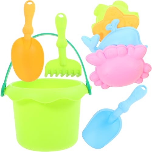 MOLUCKFU Sandkasten-Spielzeug Sandspielzeug Set Für 1 Set Mit Faltbarem Eimer Schaufel Und Sandwerkzeug Ideal Für Den Strand Sandkasten Und Garten Buntes Strandspielzeug Für Jungen Und Ädchen von MOLUCKFU