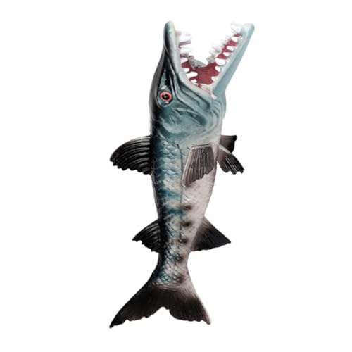 MOLUCKFU Simulation Wolf Fish Modell Realistische Aquarium Dekoration für Lernspielzeug aus Leichtem Kunststoff für Fischbecken und Kreative Gestaltung von MOLUCKFU