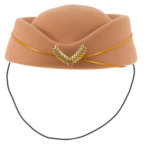 MOLUCKFU Stewardess Hut Damen Verstellbar Fliegerkostüm Accessoire aus Kunstwolle für Bühnenauftritt und Flugpersonal Kostüm Mädchen Karneval MOLUCKFU Stewardess Hut Damen Verstellbar Fliegerkostüm Accessoire aus Kunstwolle für Bühnenauftritt und Flugpersonal Kostüm Mädchen Karneval von MOLUCKFU