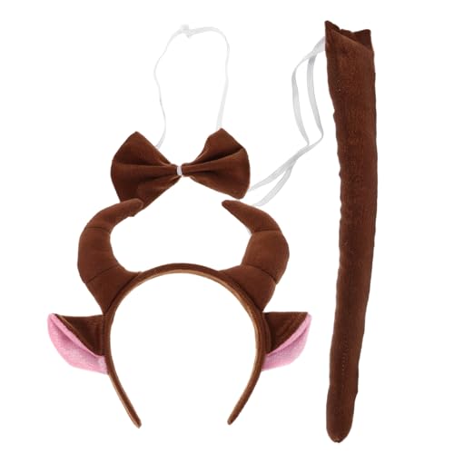 MOLUCKFU Tiere Kostüm Set Plüsch Bull Hörner Kuh Ohren Stirnband Cosplay Fliege Und Halloween Weihnachten Partys Dress Up Zubehör Für MOLUCKFU Tiere Kostüm Set Plüsch Bull Hörner Kuh Ohren Stirnband Cosplay Fliege Und Halloween Weihnachten Partys Dress Up Zubehör Für von MOLUCKFU
