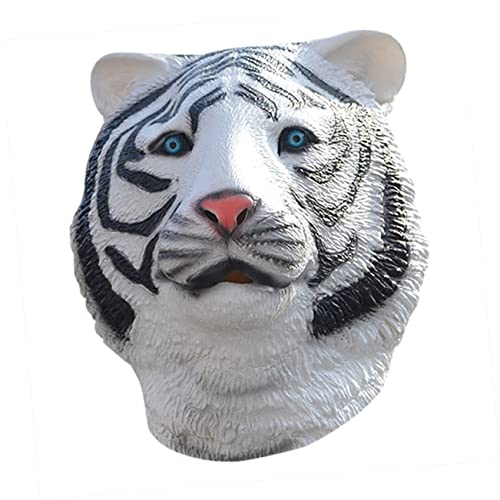MOLUCKFU Einzigartige Tigermaske Für Halloween Kreative Tierkopfbedeckung Atmungsaktiv Bequeme Gesichtsbedeckung Für Erwachsene von MOLUCKFU
