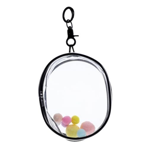 MOLUCKFU Transparente PVC Puppentasche mit Schlüsselanhänger Mini Aufbewahrungstasche für Puppen und Figuren Leichter Tragbarer Displaybeutel für Reisen und Ausflüge von MOLUCKFU