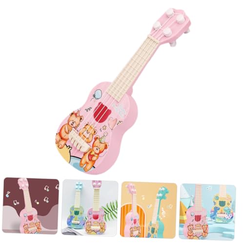 MOLUCKFU Ukulele Mini Musikinstrument Cartoon Bär Design Tragbar Pädagogisch Gitarren Ersatz für Kleinkinder Musikalisches Lernspielzeug Geschenk von MOLUCKFU