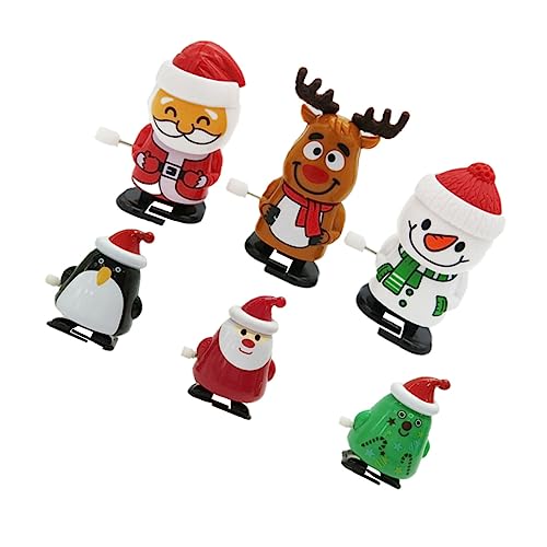 MOLUCKFU Weihnachts Set Aufziehspielzeug Mit Elch Weihnachtsmann Pinguin Und Tannenbaum Festliche Dekoration Für Und Erwachsene von MOLUCKFU