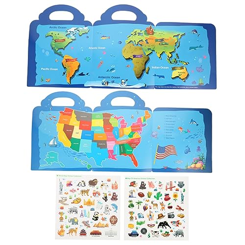 MOLUCKFU Weltkarte Stickerbuch für Wiederverwendbare Aufkleber für Jungen und Teiliges für Kreative Lernspielzeug für Kindergarten und Vorschule MOLUCKFU Weltkarte Stickerbuch für Wiederverwendbare Aufkleber für Jungen und Teiliges für Kreative Lernspielzeug für Kindergarten und Vorschule von MOLUCKFU