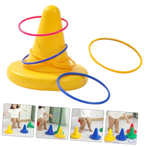 MOLUCKFU Wurfringe mit Balancierhocker Vielseitiges Trainingsequipment für Gleichgewicht und Koordination Robust und Spielerisch für Indoor und Outdoor Spiele von MOLUCKFU