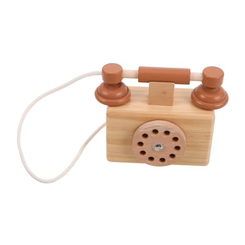 MOLUCKFU Hölzernes Retro-telefonmodell Kinderspielzeug Interaktives Lernset Für Kleinkinder MOLUCKFU Hölzernes Retro-telefonmodell Kinderspielzeug Interaktives Lernset Für Kleinkinder von MOLUCKFU