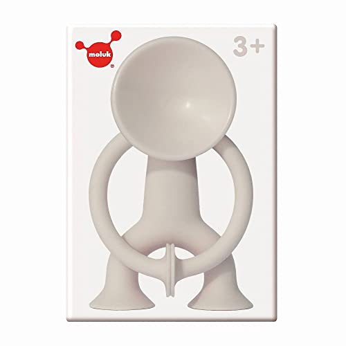 MOLUK 2843204 Oogi Junior, elastische Stretch-Figur mit Saugnäpfen, Lernspielzeug aus Silikon, kreativer Spielspaß für Kinder ab 3 Jahren, Motorikspielzeug, beige von MOLUK