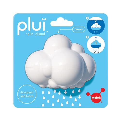 MOLUK Pluï Regenwolken-Badespielzeug für Kleinkinder ab 1 Jahren, sicherer ABS-Kunststoff, ideales Badespielzeug für Babys, Farbe: Weiß, Größe S von MOLUK