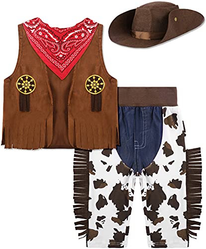 MOMBEBE COSLAND Baby Cowboy Kostüm Kinder Verkleidung mit Bandana und Hut, Karneval, Halloween-Kostüme, 12-18 Monate MOMBEBE COSLAND Baby Cowboy Kostüm Kinder Verkleidung mit Bandana und Hut, Karneval, Halloween-Kostüme, 12-18 Monate von MOMBEBE COSLAND