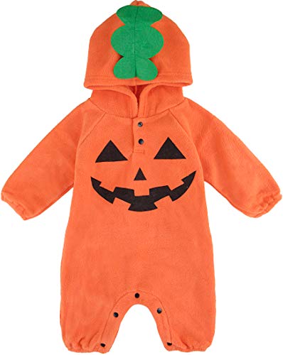 MOMBEBE COSLAND Baby Jungen Kürbis Halloween Kostüm Strampler,Orange (Kürbis),0-6 Monate (70) von MOMBEBE COSLAND