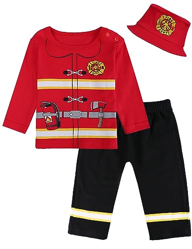 MOMBEBE COSLAND Feuerwehrmann Kostüm Kinder, Baby Karnevals Halloween Kostüm, Rot, 2 Jahre MOMBEBE COSLAND Feuerwehrmann Kostüm Kinder, Baby Karnevals Halloween Kostüm, Rot, 2 Jahre von MOMBEBE COSLAND