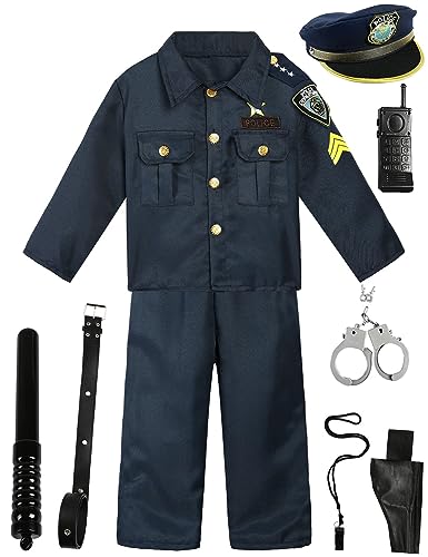 MOMBEBE COSLAND Kinder Jungen Polizist Kostüm Jungen Polizist Uniform, 8-10 Jahre MOMBEBE COSLAND Kinder Jungen Polizist Kostüm Jungen Polizist Uniform, 8-10 Jahre von MOMBEBE COSLAND