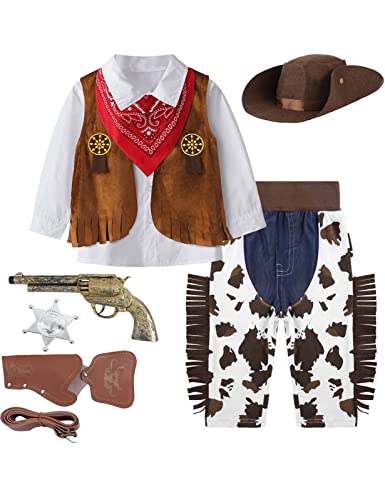 MOMBEBE COSLAND Western-Cowboy für Kleinkinder Kostümset Halloween Kostüm, 3-4 Jahre von MOMBEBE COSLAND