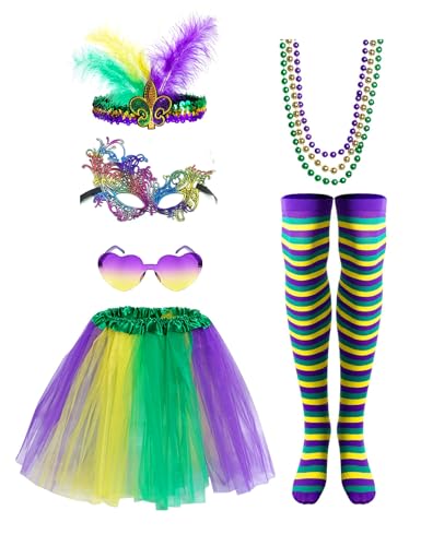 MOMMY'S NEW MAN 8-teiliges Karneval-Kostüm-Zubehör-Set mit Tutu für Damen, Kostümparty-Zubehör (Einheitsgröße) von MOMMY'S NEW MAN