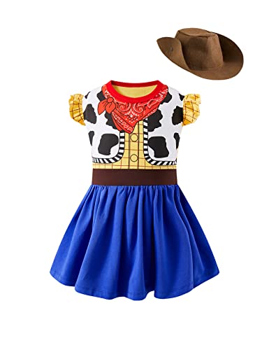 MOMMY'S NEW MAN Cowgirl-Kostüm für Kleinkinder, Mädchen, Halloween-Party, mit Cowboyhut, 2–4 Jahre (4T) von MOMMY'S NEW MAN