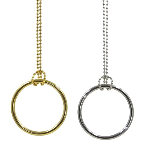 MOMOMAGE 1 x Ring und Kette (großer Ring), Zaubertricks, Metallknotenring an Kette, Zauberrequisite, Nahaufnahme, Straßenzauber Illusion (Golden) von MOMOMAGE