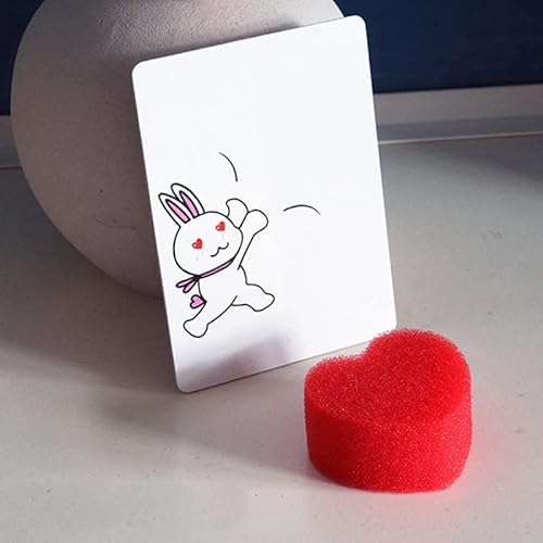 MOMOMAGE Bunny Heart Sponge Magic Tricks Heart on the Card to Real Heart Sponge Magic Close up lllusions Gimmicks Mentalism Props von MOMOMAGE