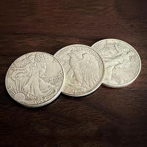 MOMOMAGE Multipurpose Flipper Coin Set (Walking Liberty Half Dollar) Magic Tricks for Magicians Coin Magic Close Up Stage Illusions Gimmicks von MOMOMAGE