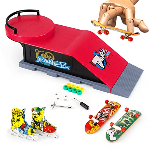 MOMSIV Mini Finger Skateboard und Ramp Zubehör Set (D) von MOMSIV