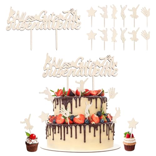 MONCAP 13 Stück Jugendweihe Tortendeko Alles Gute zur Jugendweihe Cake Topper Jugendweihe Tortenstecker Holz Jugendweihe Kuchen Dekoration für Jugendweihe Deko Party Junge Mädchen MONCAP 13 Stück Jugendweihe Tortendeko Alles Gute zur Jugendweihe Cake Topper Jugendweihe Tortenstecker Holz Jugendweihe Kuchen Dekoration für Jugendweihe Deko Party Junge Mädchen von MONCAP