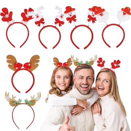 MONCAP 6STK Weihnachten Haarreif Weihnachtshaarreif Weihnachten Kopfschmuck Stirnbänder Weihnachtshaarschmuck Santa Rentier Geweih mit 6 Designs für Weihnachtsfeiern Cosplay Kinder Erwachsene MONCAP 6STK Weihnachten Haarreif Weihnachtshaarreif Weihnachten Kopfschmuck Stirnbänder Weihnachtshaarschmuck Santa Rentier Geweih mit 6 Designs für Weihnachtsfeiern Cosplay Kinder Erwachsene von MONCAP