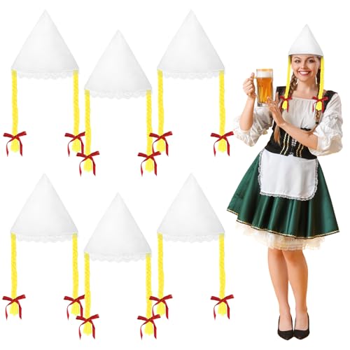 MONCAP 6 Stück Oktoberfest Trachtenhut Weiß Seppelhut Damen Bayern Trachtenhut Volksfest Bayerischer Hut Wiesn Hut Bierfest Sepplhut für Damen Oktoberfest Accessoires Deutsche Bierfest Party MONCAP 6 Stück Oktoberfest Trachtenhut Weiß Seppelhut Damen Bayern Trachtenhut Volksfest Bayerischer Hut Wiesn Hut Bierfest Sepplhut für Damen Oktoberfest Accessoires Deutsche Bierfest Party von MONCAP