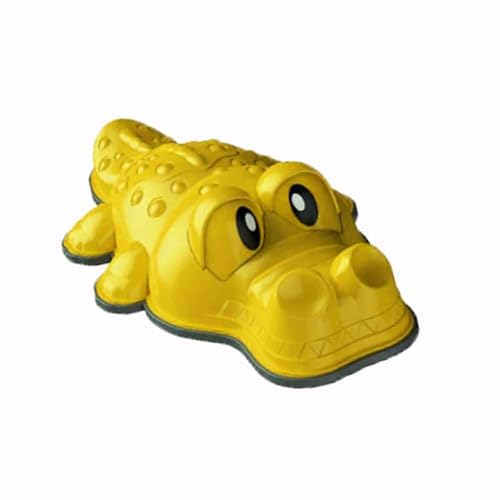 Flusssteine Kinder Balanciersteine Stapelsteine Sinnespfad Trittsteine für Kinder Motorik & Koordination Balancieren Set Crocodile gelb von MONKEY GYM