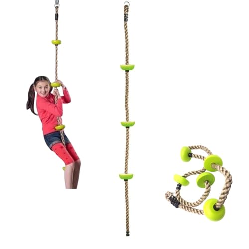 MONKEY GYM Kletterseil Spielseil 2 m mit Fußtritten für Kinder Himmelsstürmer Spielplatz Garten von MONKEY GYM