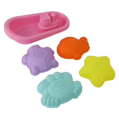MONKEY GYM Sandspielzeug Sandkastenspielzeug Schiff Kinder Sandformen Förmchen Meerestiere Boot rosa von MONKEY GYM