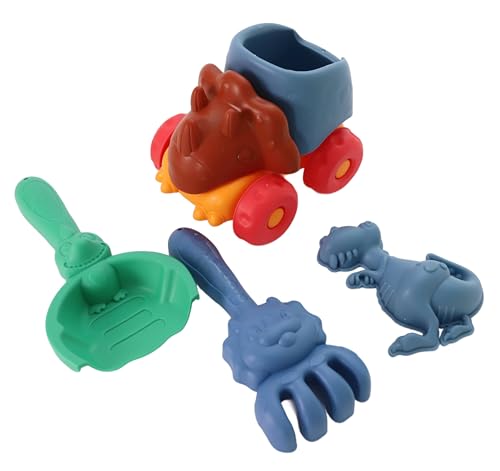 MONKEY GYM Sandspielzeug Sandkastenspielzeug Strandspielzeug Dinosaurier für Kinder Gartenspielzeug Rechen Schaufel Sandforme Dino Auto von MONKEY GYM