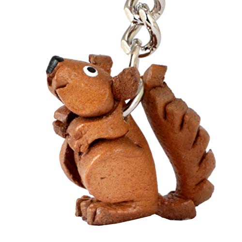 MONKIMAU Schlüsselanhänger Eichhörnchen Figur aus Leder von MONKIMAU
