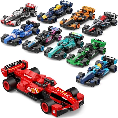 F1 Rennwagen-Bausatz, 732 Pcs Bausteinen, 10-in-1 Technic Aoto Modell, Verschiedene Rennwagenmodelle zum Zusammenbauen, Ideal für Kinder 6+ Feiertage, Geburtstage und Autosammler F1 Rennwagen-Bausatz, 732 Pcs Bausteinen, 10-in-1 Technic Aoto Modell, Verschiedene Rennwagenmodelle zum Zusammenbauen, Ideal für Kinder 6+ Feiertage, Geburtstage und Autosammler von MONOFUN