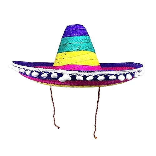MONOJLY Sombrero-Hut aus Bambus, Festivalhut, Mexikaner, Party-Hut, Fotografie-Requisiten für Erwachsene, traditionelle Kostüm-Kopfbedeckung von MONOJLY