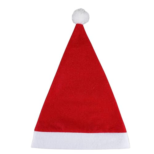 MONOJLY Weihnachtsmütze, Vliesstoff und weiße Krempe, für Weihnachtsfeiern, Verkleidungen, Cosplay, Farbe von MONOJLY
