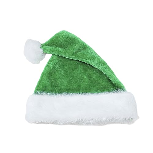 MONOJLY Weihnachtsmütze, dicker Plüsch und weiße pelzige Krempe, für Weihnachtsfeiern, Verkleidungen, Cosplay, mehrfarbig von MONOJLY