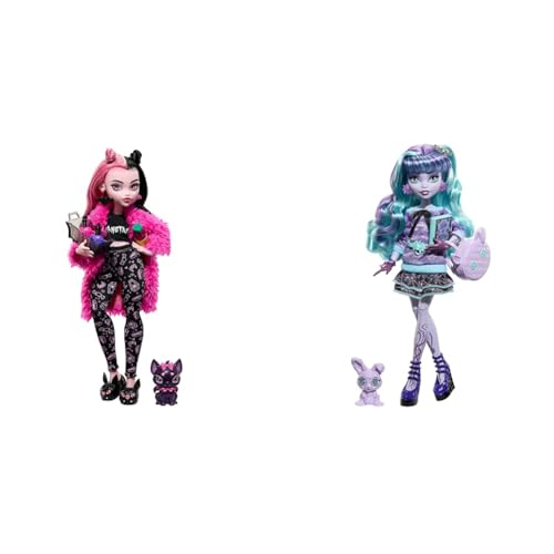 MONSTER HIGH Puppen- und Übernachtungszubehör & Puppe und Sleepover Zubehör, Twyla Puppe mit Pet Bunny Dustin, Creepover Party, HLP87 MONSTER HIGH Puppen- und Übernachtungszubehör & Puppe und Sleepover Zubehör, Twyla Puppe mit Pet Bunny Dustin, Creepover Party, HLP87 von Monster High