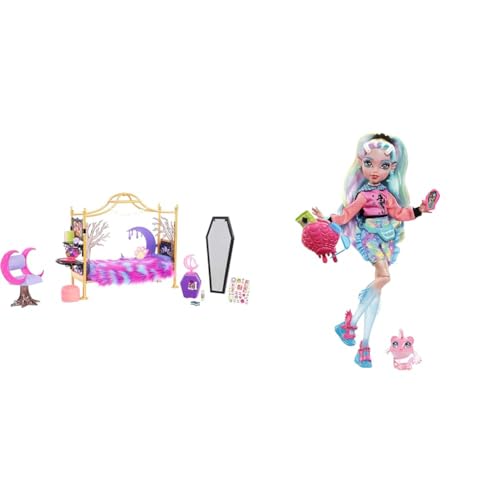 Monster HIGH Clawdeen Wolf - Schlafzimmer-Spielset mit Zubehör & Lagoona Blue Puppe - Pink Hoodie, Batik-Bikeshorts, Plateausandalen, Flossen, Zubehör, für Kinder ab 6 Jahren, HHK55 Monster HIGH Clawdeen Wolf - Schlafzimmer-Spielset mit Zubehör & Lagoona Blue Puppe - Pink Hoodie, Batik-Bikeshorts, Plateausandalen, Flossen, Zubehör, für Kinder ab 6 Jahren, HHK55 von Monster High