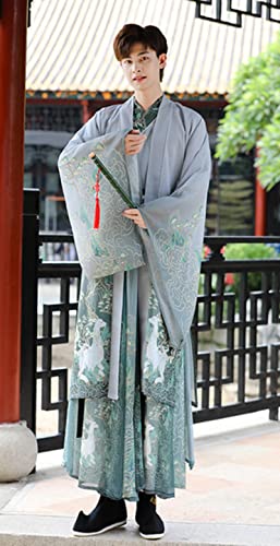 MOOCO MORNING Hanfu Paare Chinesische Antike Vintage Hanfu Shoot Erwachsene Karneval Cosplay Kostüm Grün & Grau 3 Stück Hanfu Outfit für Männer & Frauen MOOCO MORNING Hanfu Paare Chinesische Antike Vintage Hanfu Shoot Erwachsene Karneval Cosplay Kostüm Grün & Grau 3 Stück Hanfu Outfit für Männer & Frauen von MOOCO MORNING