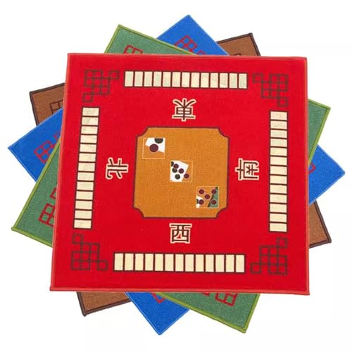 MOOFUT Mahjong-Tischdecke 4 Stück Mahjong-Tischmatte Mit Regeln, rutschfeste, Geräuschreduzierende Spielmatte for Poker, Kartenspiele, Brettspiele, Fliesen-Mahjong-Spiele (Size : 39.4x39.4inch) von MOOFUT