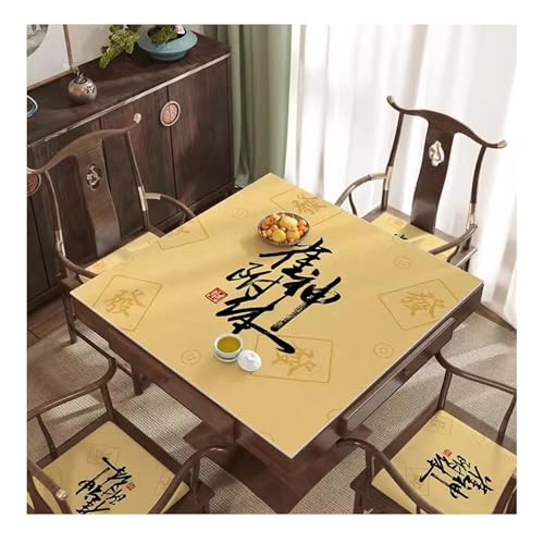 MOOFUT Mahjong-Tischdecke Dicke Mahjong-Tischmatte, rutschfeste Geräuschreduzierung, Brettspiel-Spielmatte for Tischbrettspiele, Kartenspiele, Fliesenspiele (Color : Beige-3, Size : 31.5x31.5inch) von MOOFUT