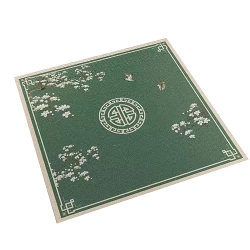 MOOFUT Mahjong-Tischdecke Grüne Mahjong-Matte, rutschfest Und Geräuschreduzierend, Poker-Matte, Kartentisch-Abdeckung, Brettspiel-Tischmatte, Quadratische Spielmatte (Size : 47.2X47.2inch/120x120cm) von MOOFUT