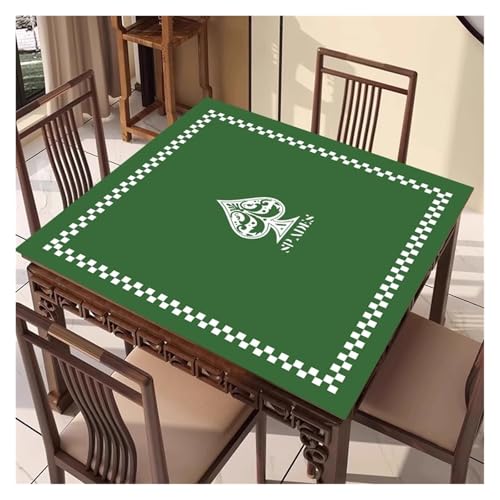 MOOFUT Mahjong-Tischdecke Grüne Mahjong-Matte, rutschfest Und Geräuschreduzierend, Poker-Matte, Kartentisch-Abdeckung, Brettspiel-Tischmatte, Quadratische Spielmatte (Size : 31.5x31.5inch/80x80cm) von MOOFUT