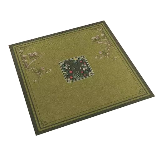 MOOFUT Mahjong-Tischdecke Grüne Mahjong-Tischmatte, rutschfeste Und Geräuschreduzierende Brettspiel-Tischmatte, 23,6-59,1 Zoll Poker-Tischmatte (Size : 51.2x51.2inch/130x130cm) von MOOFUT