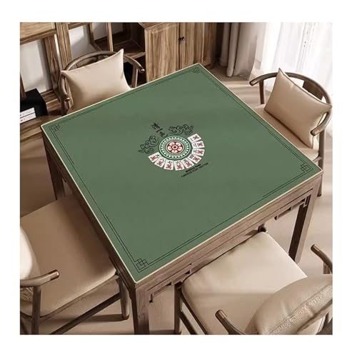 MOOFUT Mahjong-Tischdecke Mahjong-Tischmatte, Quadratischer, Kurzer Samt-Pokertischbezug, Spielmatte for Bridge-, Mah-Jongg-, Brett- Und Fliesenspiele (Color : Green-1, Size : 23.6x23.6inch) von MOOFUT