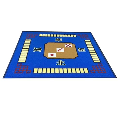 MOOFUT Mahjong-Tischdecke Spieltischmatte for Mahjong/Poker/Kartenspiele/Brettspiele/Kachelspiele/Domino – Aufrollbare Spielmatte Mit Tragetasche (Color : Blue, Size : 32.7x32.7inch) von MOOFUT